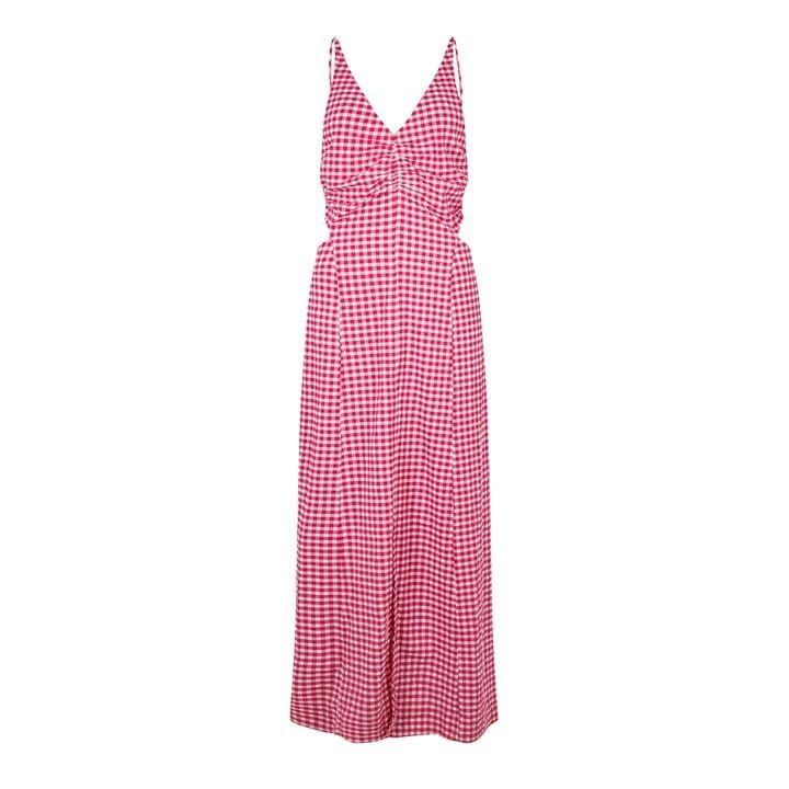 Seersucker Maxi Gingham Dress - Pink