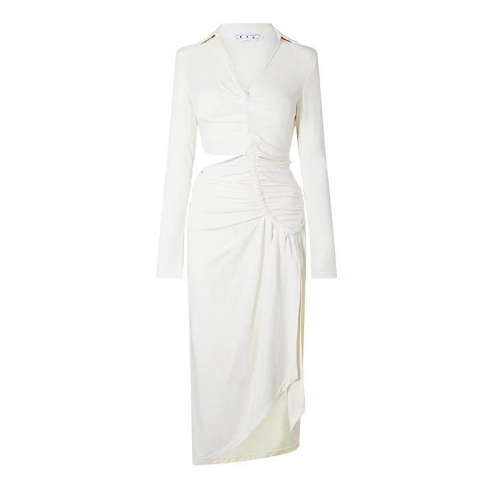 Vi Crepe Drop Midi Dress - White
