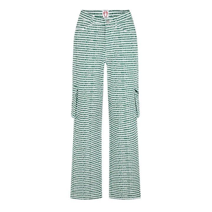 Code Print Pattern Cargo Trousers - Green