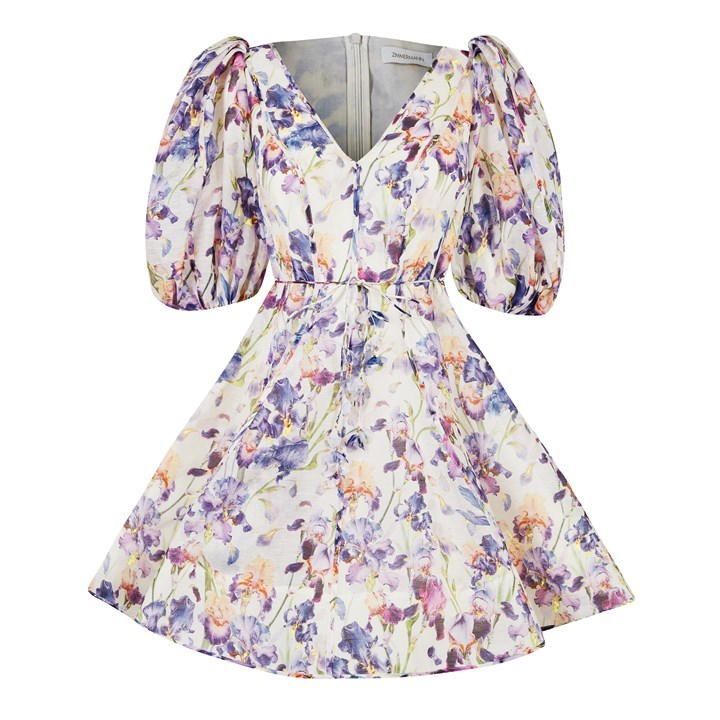 Puff Dress With Floral Print - Multi