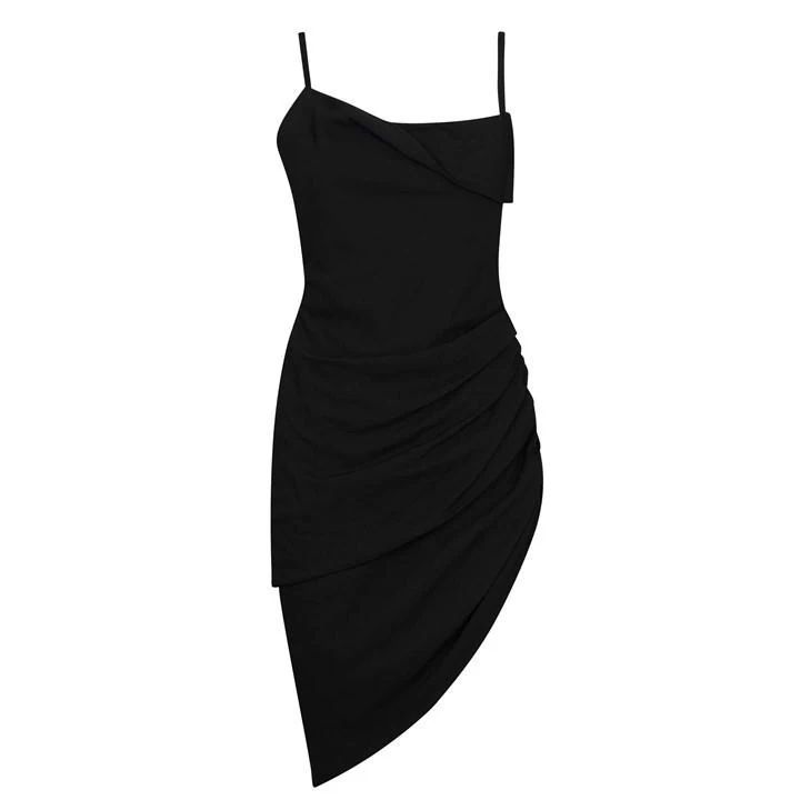La Robe Saudade Asymmetrical Mini Dress - Black