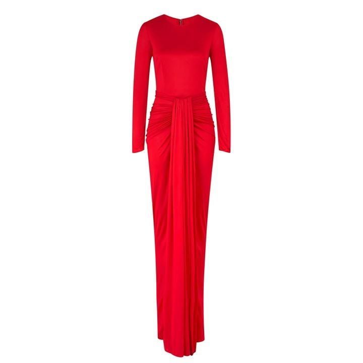 Drape Bodycon Dress - Red