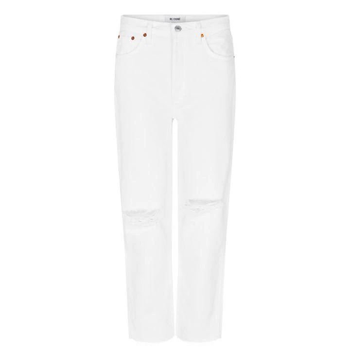 70s Stove Pipe Jeans - White