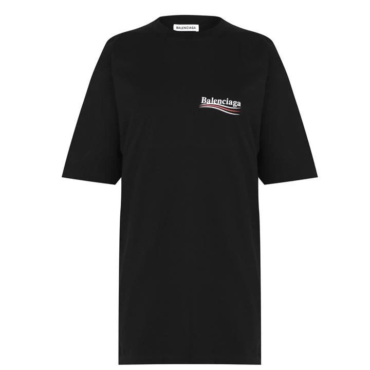 Political Style Logo T Shirt - Black