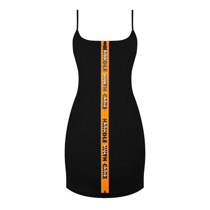Zipped Short Dress - Black