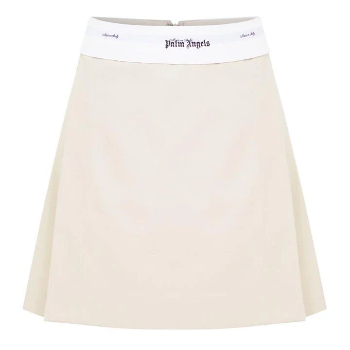 Reverse Pleated Mini Skirt - Beige