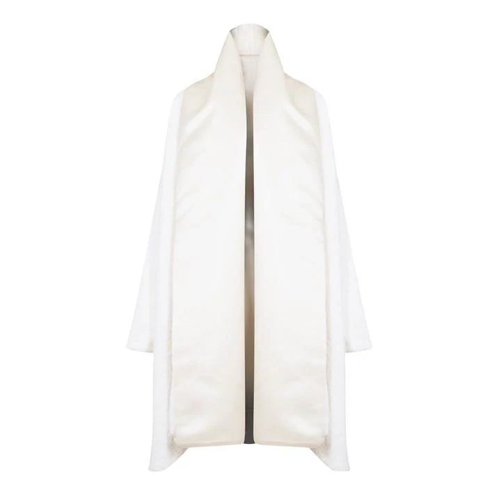 Silk Shawl Lapel Coat - Cream