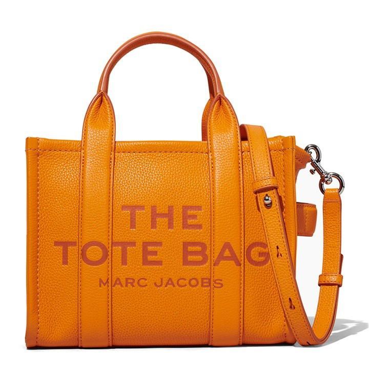 Mini Leather Tote Bag - Orange