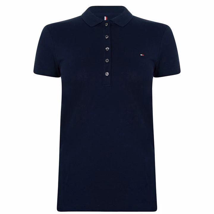 Heritage Short Sleeve Slim Fit Polo Shirt Ladies - Blue