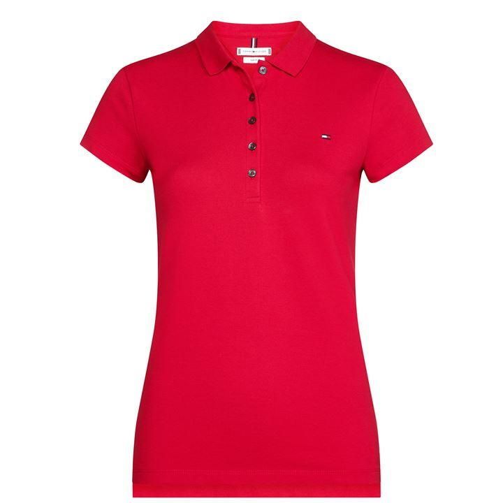 Heritage Short Sleeve Slim Fit Polo Shirt Ladies - Red