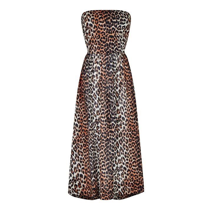 Leopard Bandeau Dress - Beige
