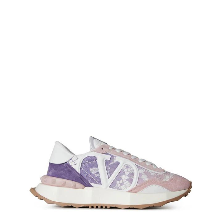 V Logo Runner Trainers - Purple