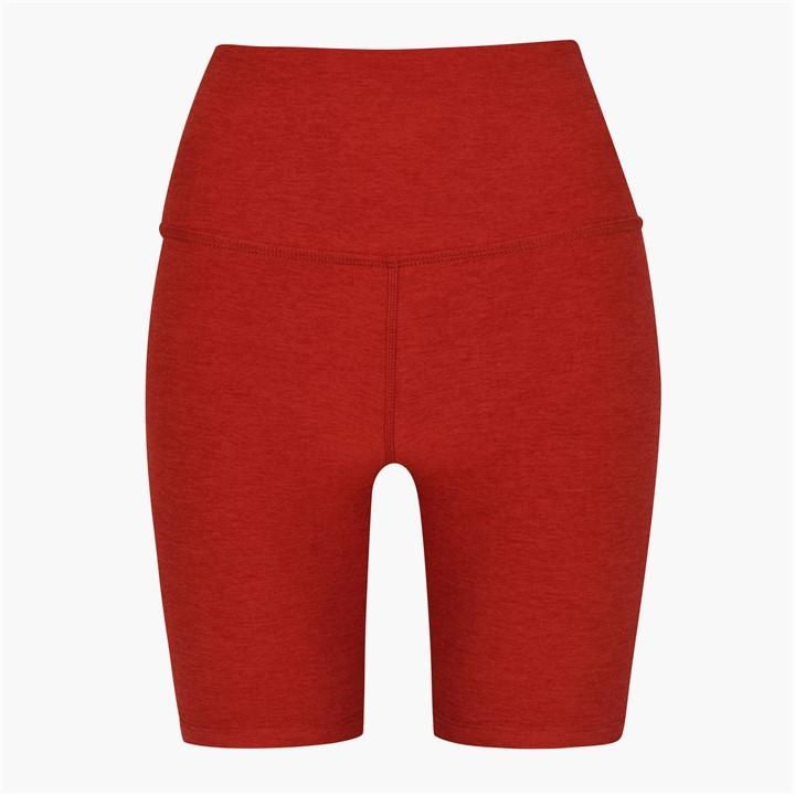 Spacedye High Waisted Biker Shorts - Red