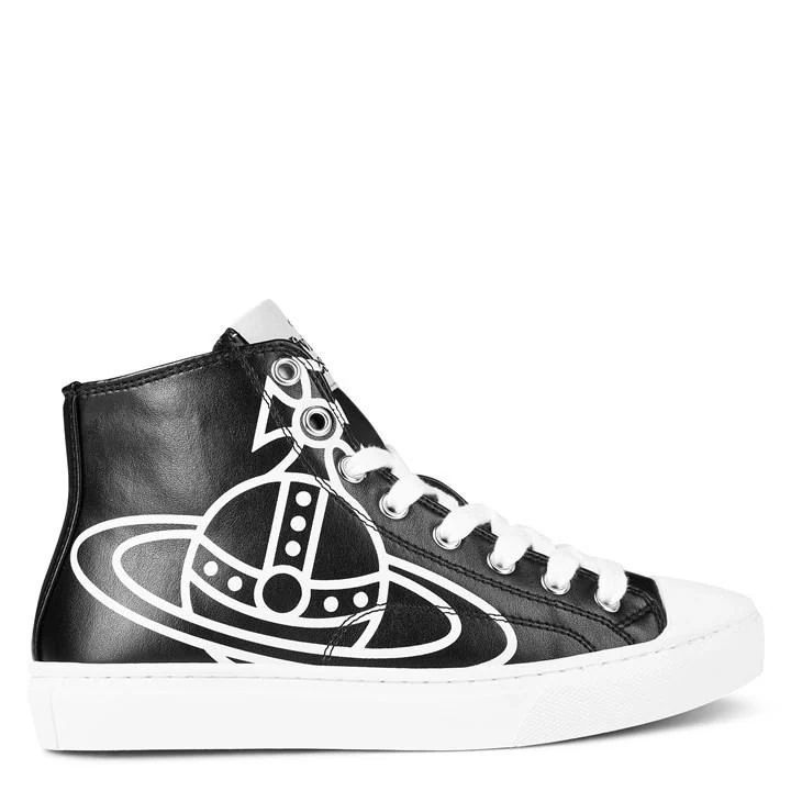 Eco Leather High Tops - Black