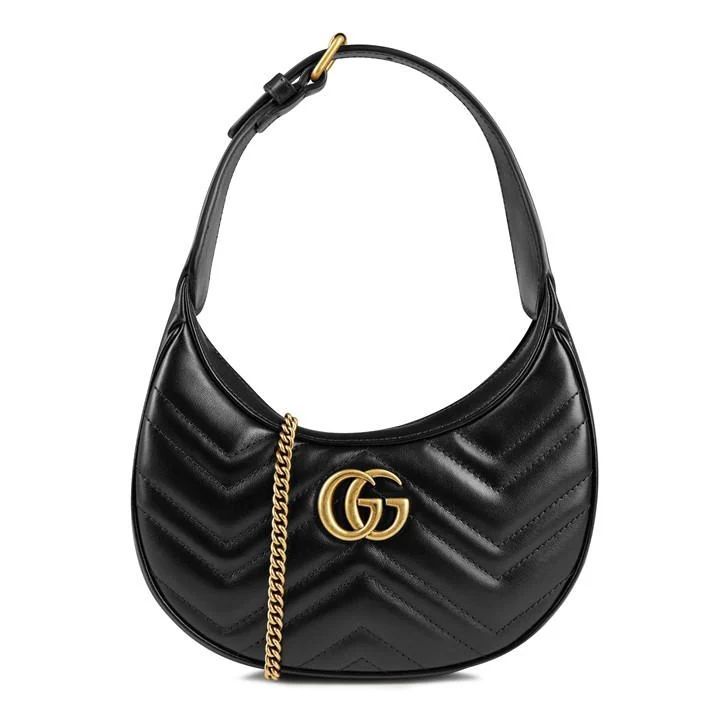Mini Gg Marmont Shoulder Bag - Black