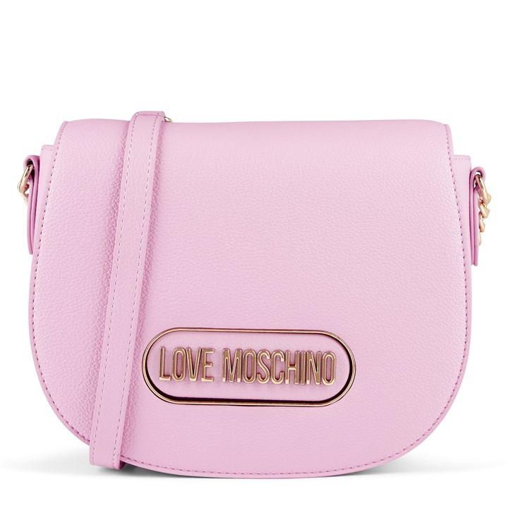 Logo Plaque Saddle Bag - Pink