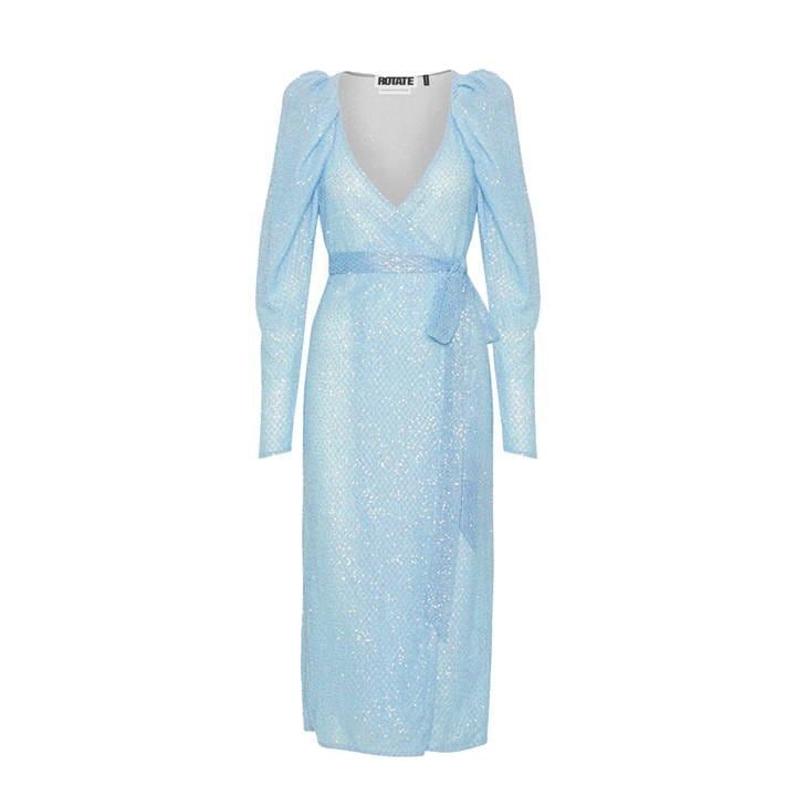 Sequin Embellished Midi Dress - Blue