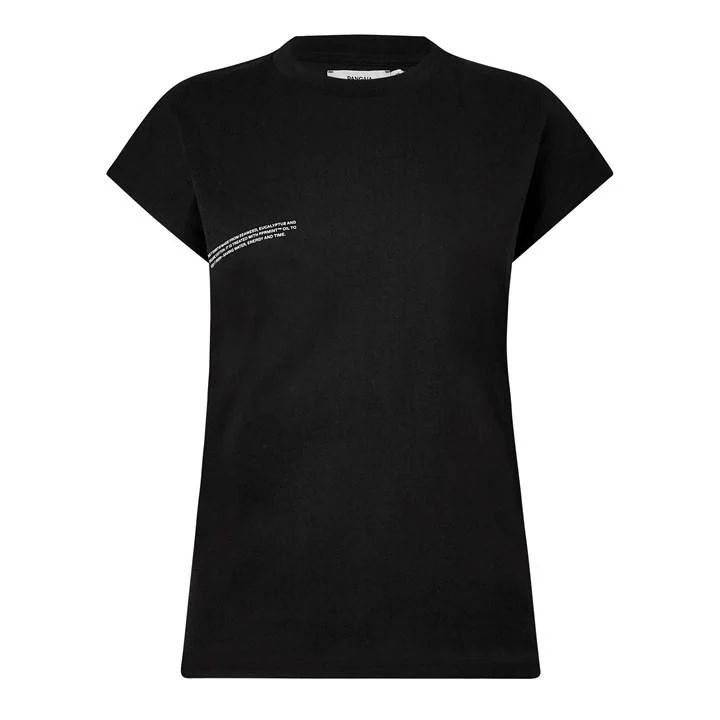 Organic Cotton Cropped Shoulder T-Shirt With Pprmint Tm - Black