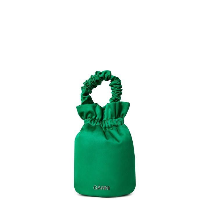 Ruched Top Handle Bag - Green