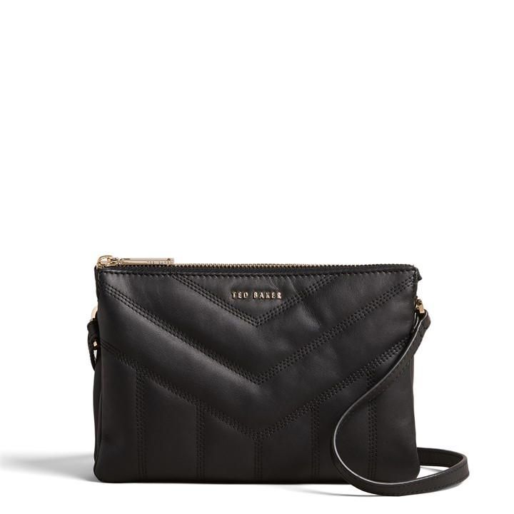 Quilted Puffer Crossbody Bag - Black