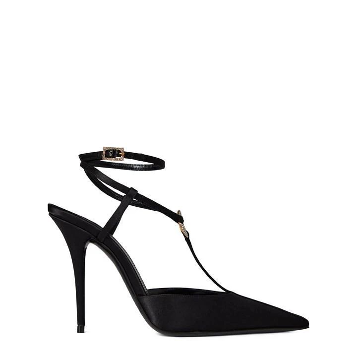 Slingback Satin Pumps - Black