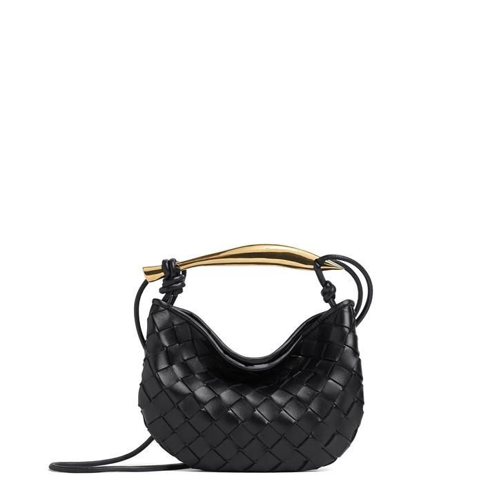 Mini Leather Sardine Bag - Black