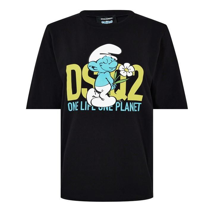 Smurfs Cotton T Shirt - Black