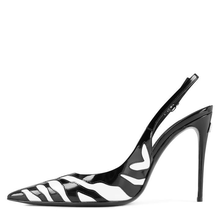 Zebra Slingback Heel - Black