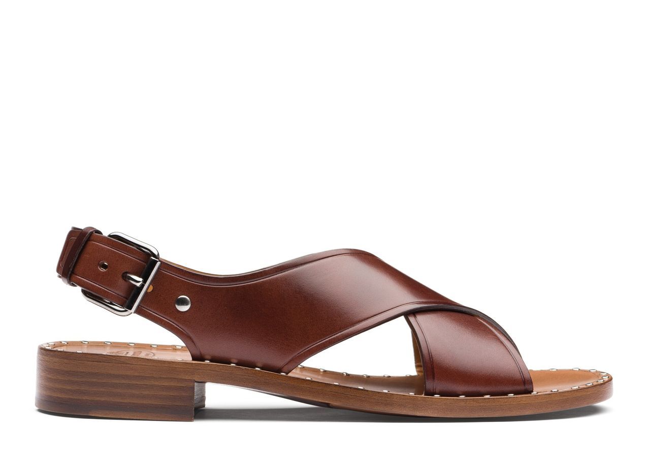 Calfskin Sandals Donna Brown Size 34