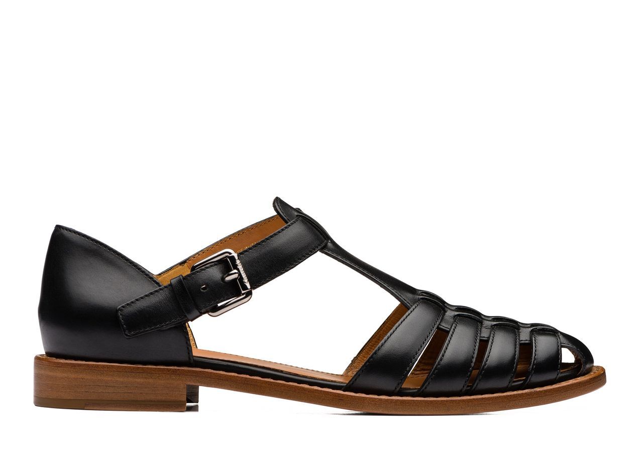 Prestige Calf Leather Sandal Donna Black Size 36, 5