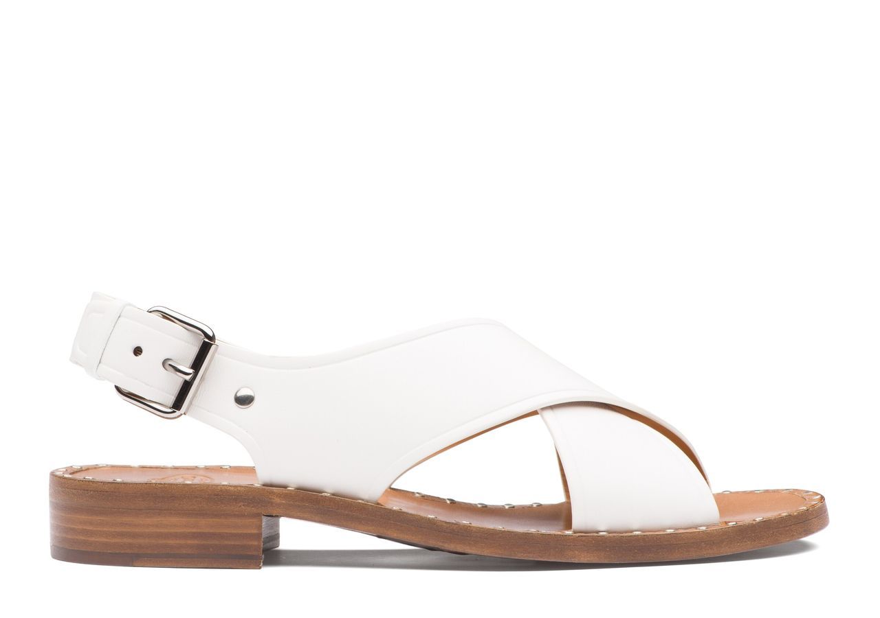 Calf Leather Sandal Donna White Size 34