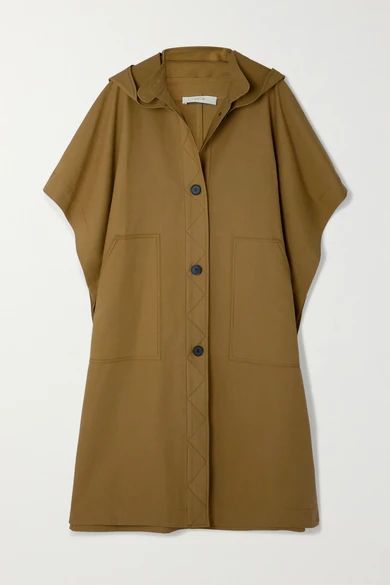 - Hooded Cotton Coat - Camel