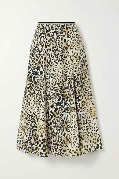 - Verushka Leopard-print Silk Crepe De Chine Midi Skirt - Leopard print