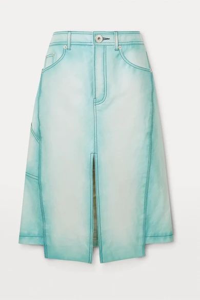 - Asymmetric Leather Skirt - Blue