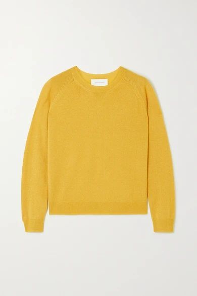 - Mila Metallic Cashmere And Silk-blend Sweater - Yellow