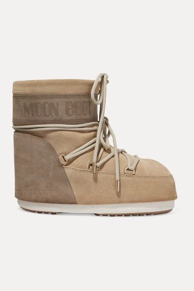 - Coated-suede Snow Boots - Sand