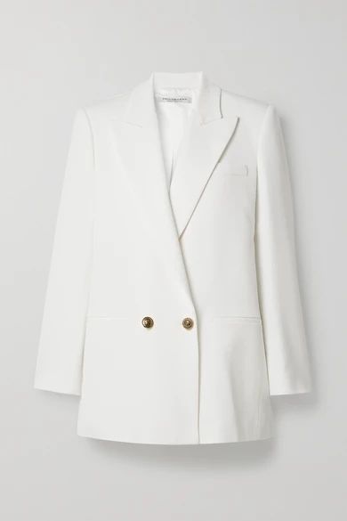 - Double-breasted Cady Blazer - White