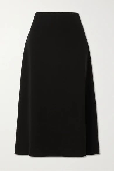 - Crepe Midi Skirt - Black