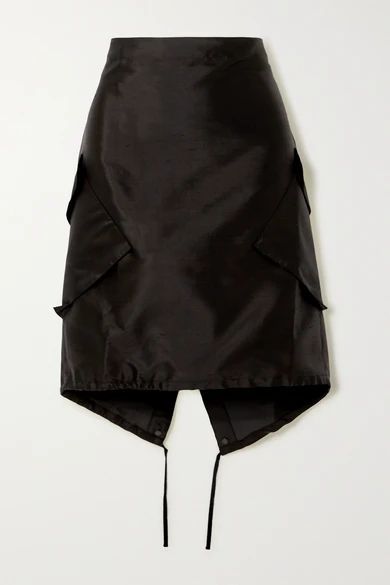 - Combat Silk And Cotton-blend Dupioni Skirt - Black