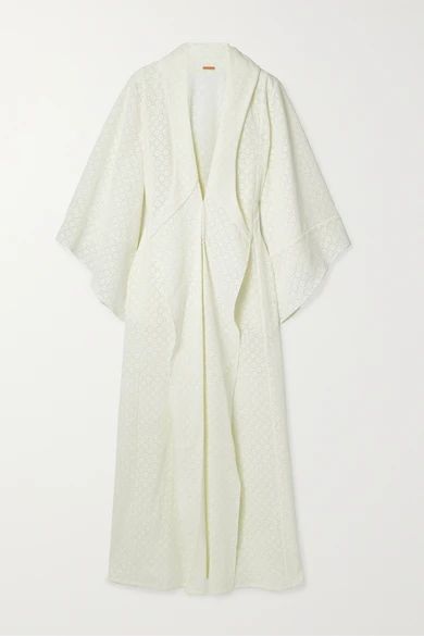 - Sea Gull Crocheted Cotton Kimono - Ecru