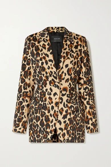 - Leopard-print Cotton-blend Blazer - Leopard print