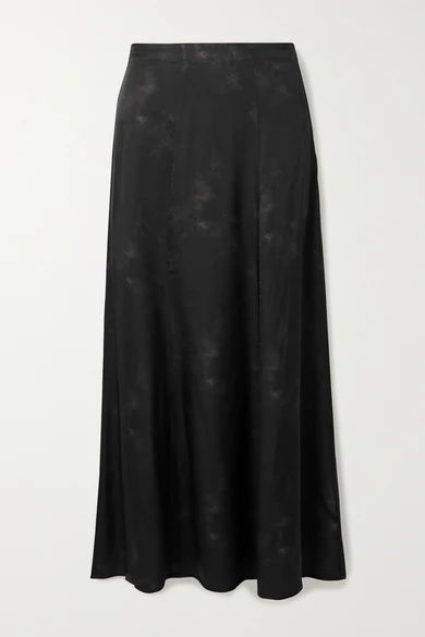 - Caroline Tie-dyed Silk Skirt - Black