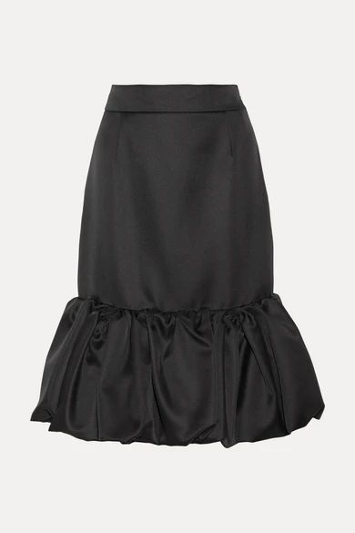 - Wool And Silk-blend Duchesse-satin Skirt - Black