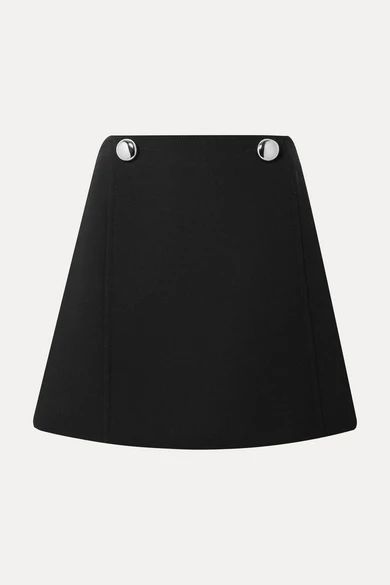 - Embellished Wool Mini Skirt - Black