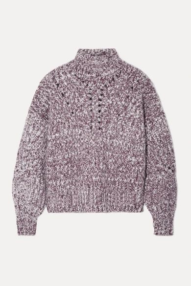 Jarren Mélange Alpaca-blend Turtleneck Sweater - Grape