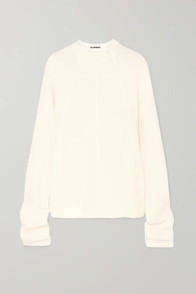 - Cashmere, Fleece-wool And Silk-blend Sweater - White