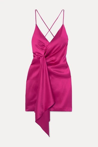 - Draped Silk-charmeuse Mini Dress - Pink