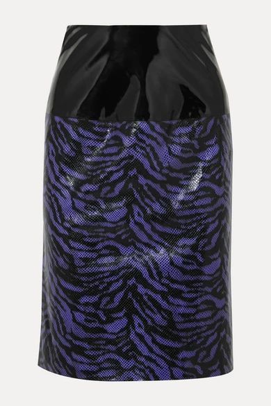 - + Pernille Teisbaek Marlee Zebra-print Faux Leather Skirt - Purple
