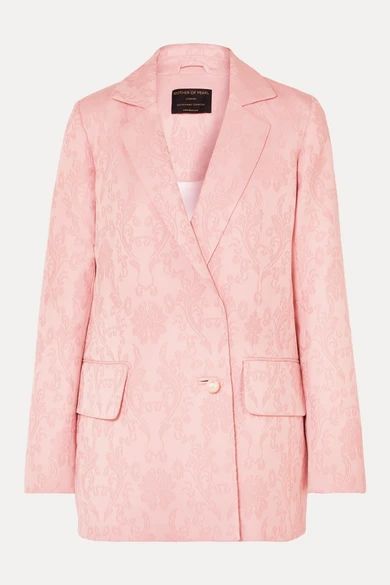 - +net Sustain Francis Organic Cotton And Wool-blend Floral-jacquard Blazer - Pastel pink