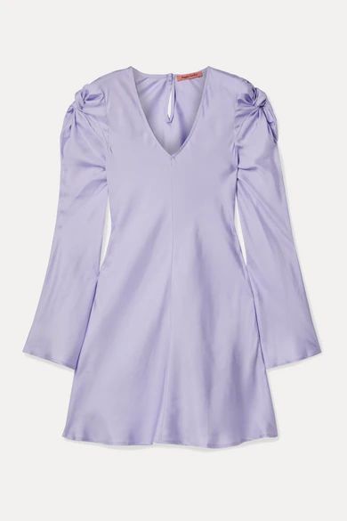 - + Net Sustain Just In Time Knotted Silk-satin Mini Dress - Lilac